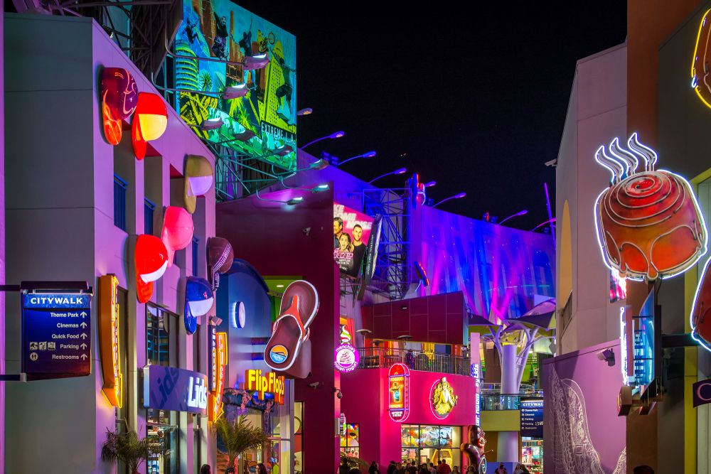 Neon store signs at Universal CityWalk
