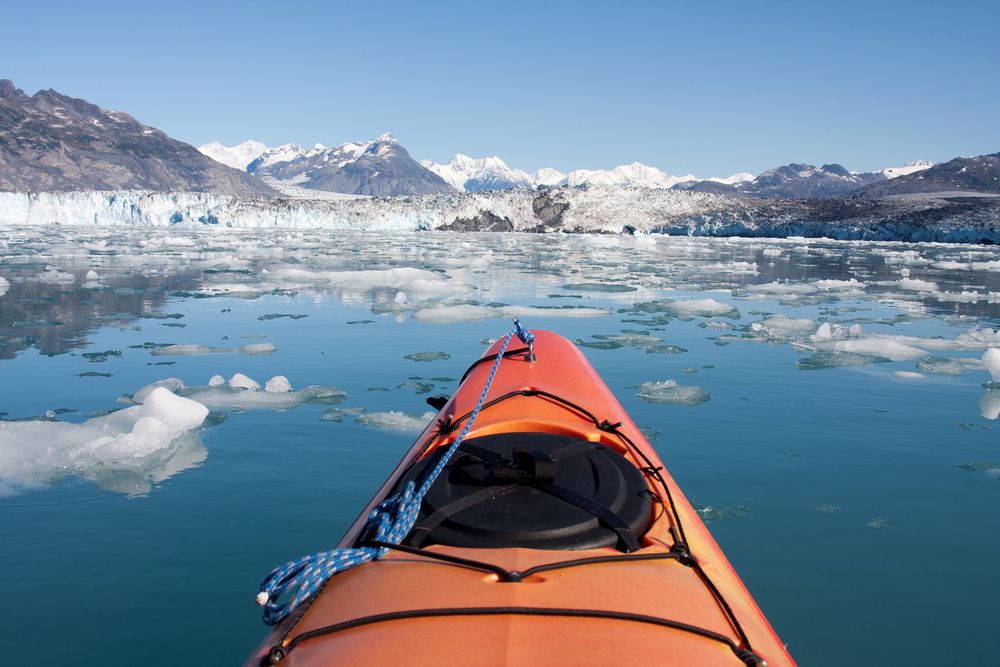 A kayak boat on Columbia Glacier