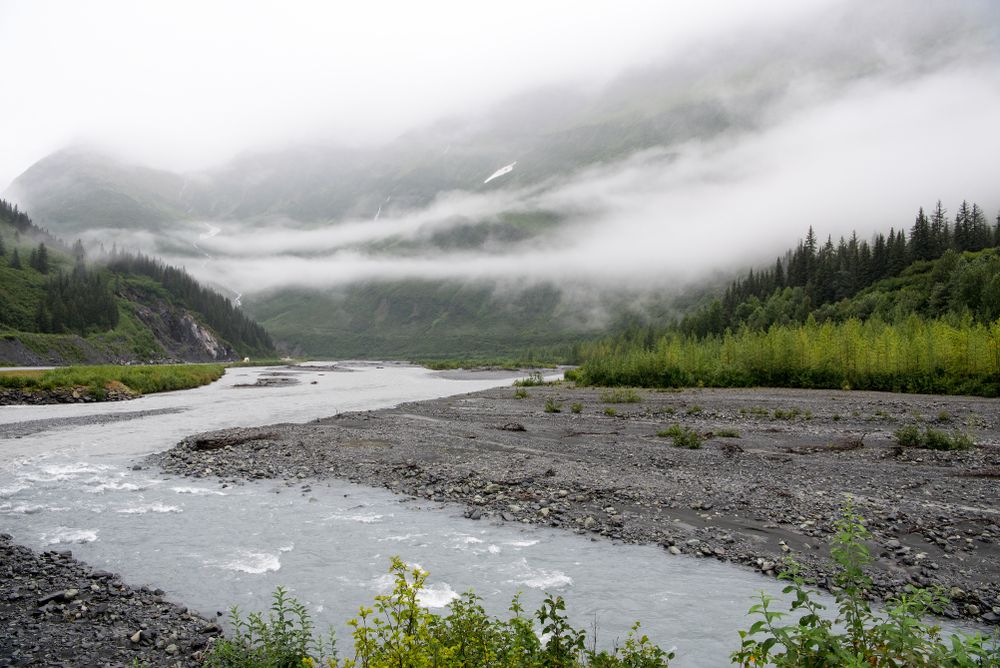 Scenic view of lowe river at Keystone Canyon