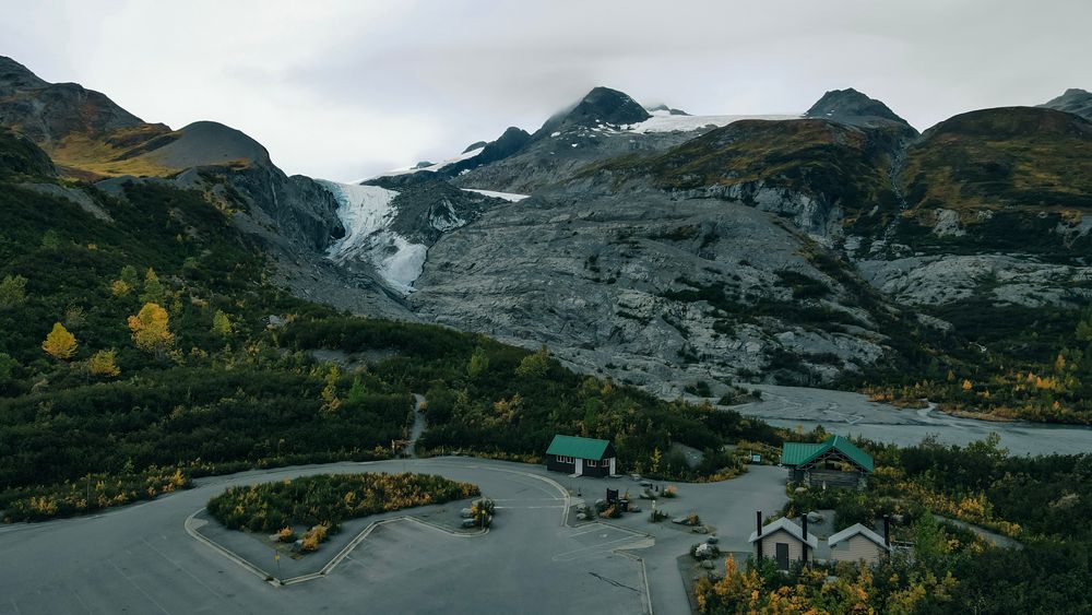 Aerial view of Worthington Glacier State Recreational Site