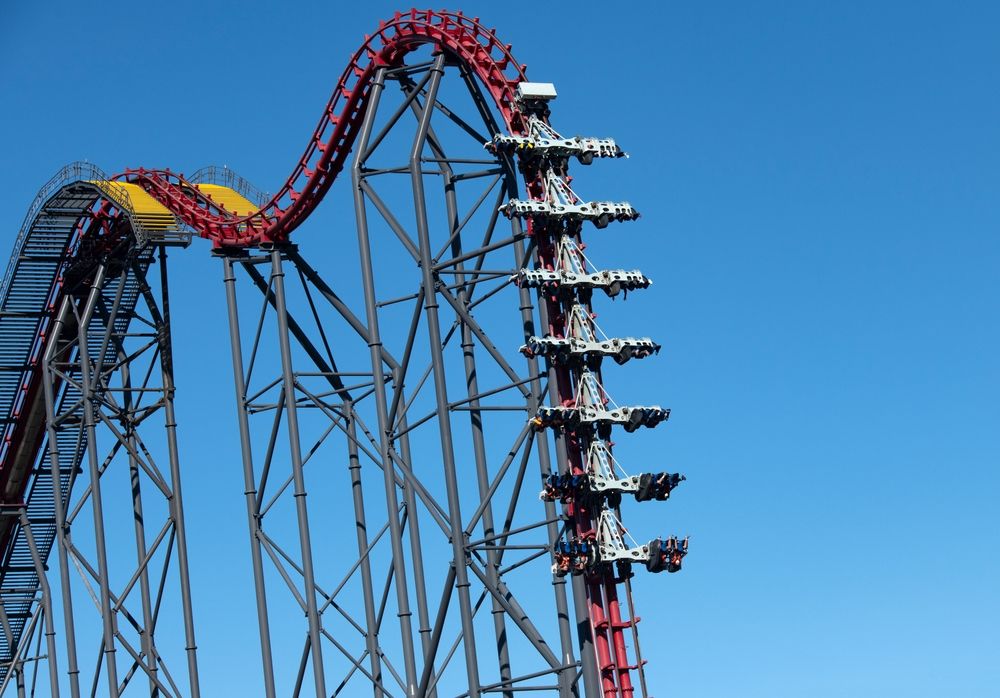 Part of Six Flags Magic Mountain's rollercoaster