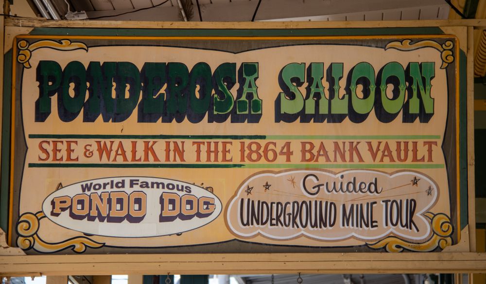 Saloon sign at Ponderosa Mine