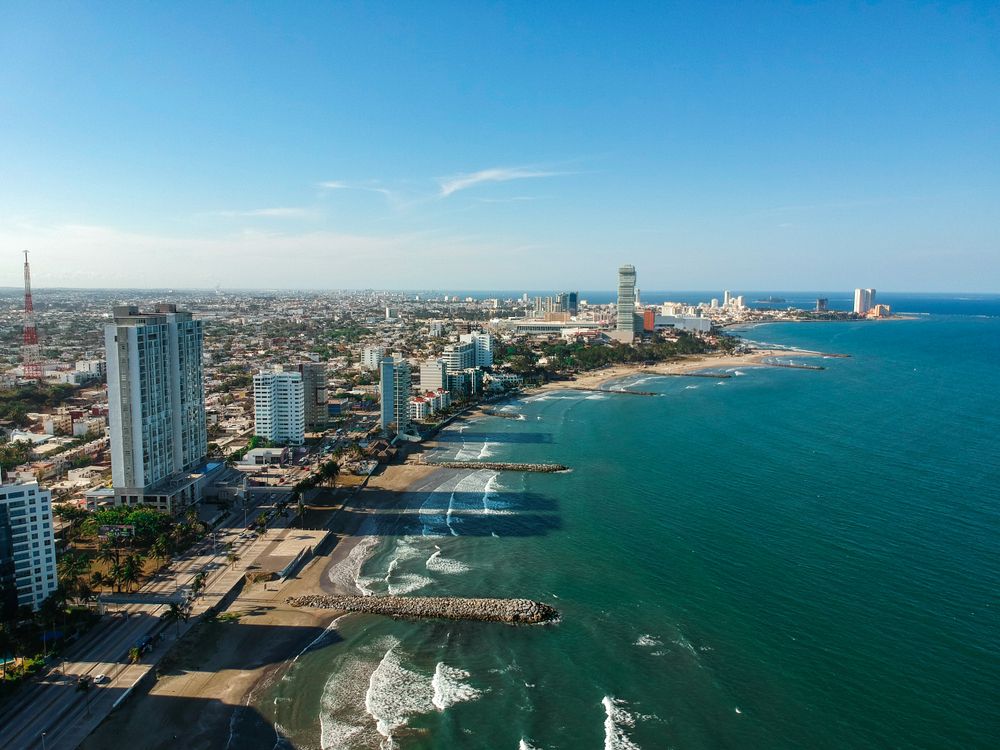 Aerial view of the Boca del Rio beach