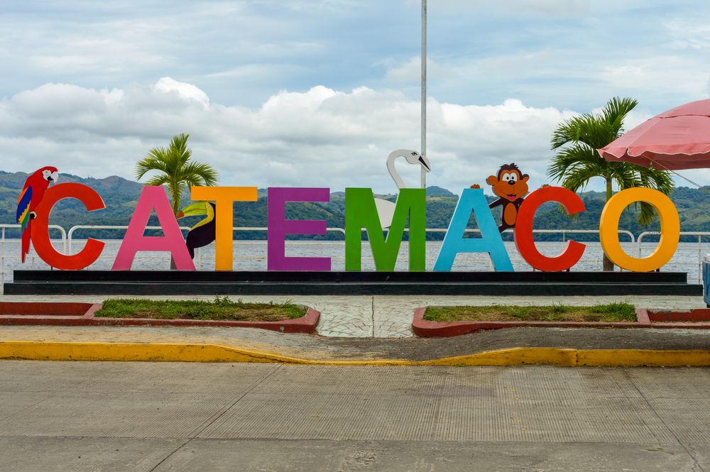 Colorful name sign of Catemaco