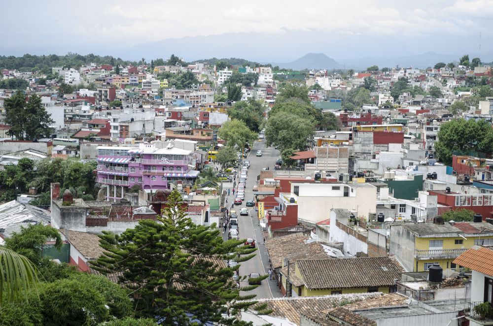 Aerial view of the busy streets of Xalapa