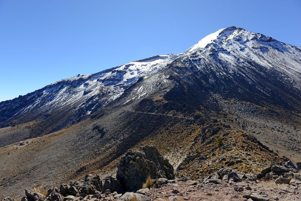 Snow covering the top of Pico de Orizaba volcano