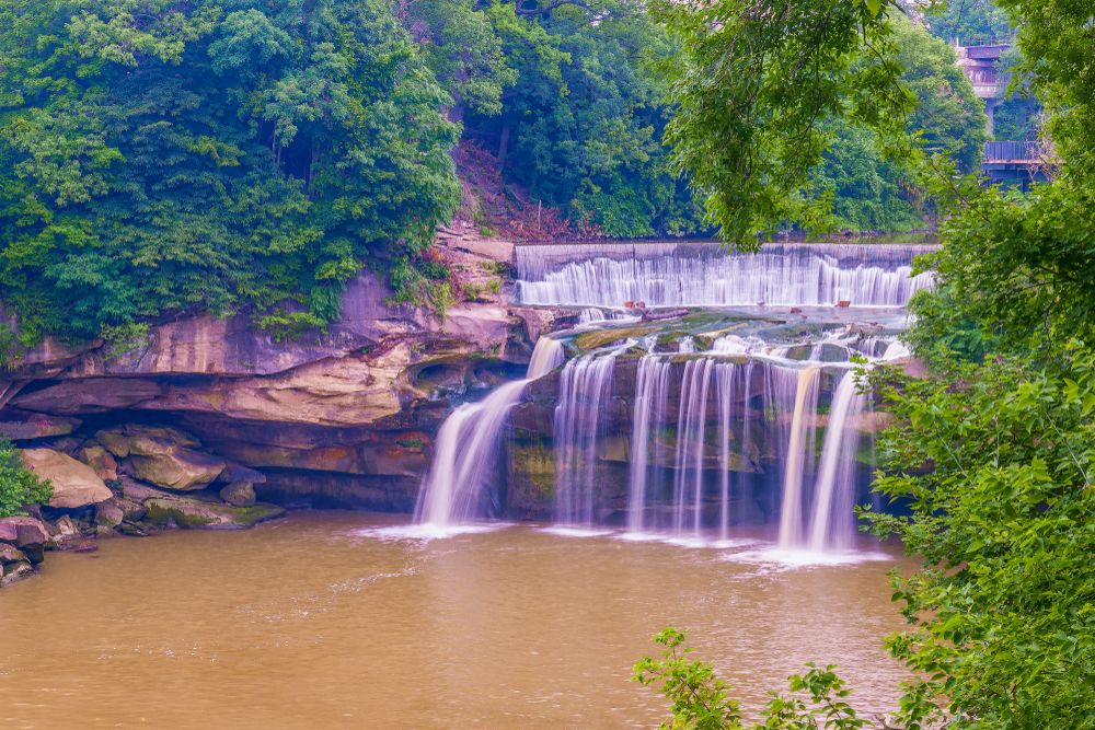 Scenic view of the east falls at Cascade Park