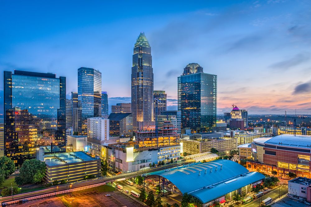 Night view of Charlotte