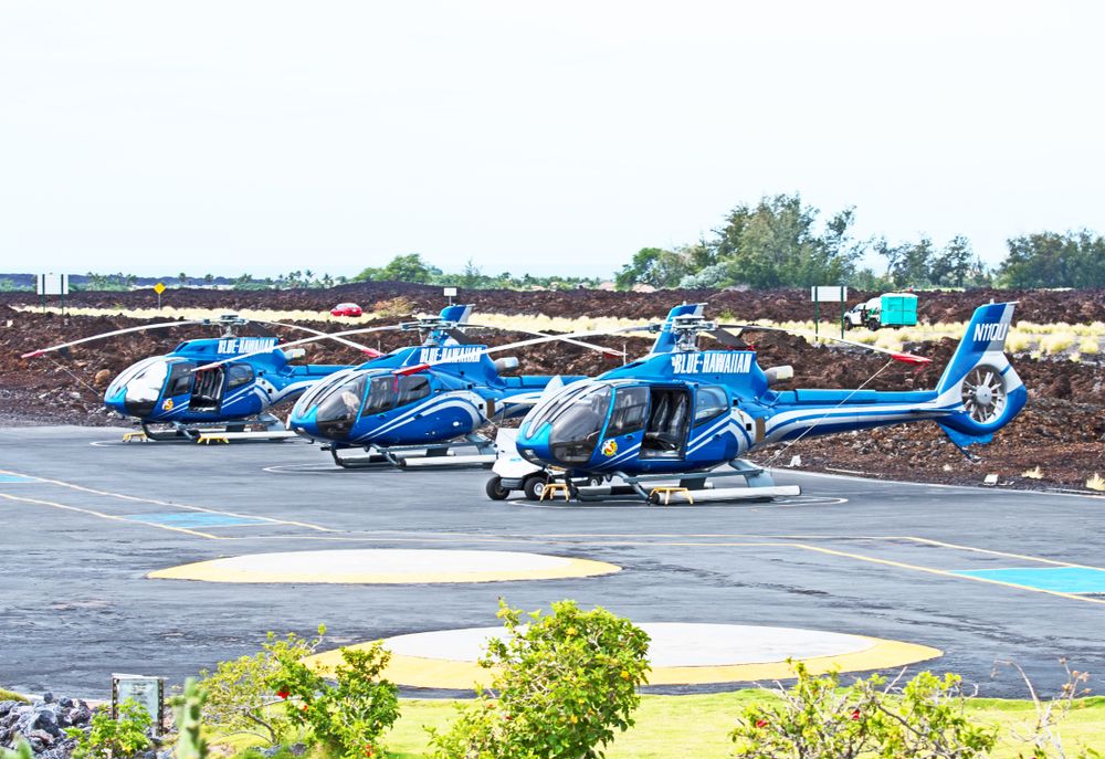 Blue Hawaiian Helicopters lined up