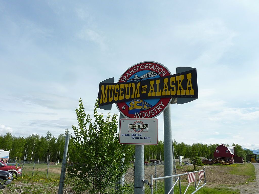 Welcome sign of Alaska Museum of Transportation and Industry