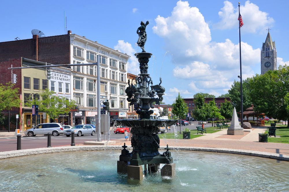 A water fountain at Public Square