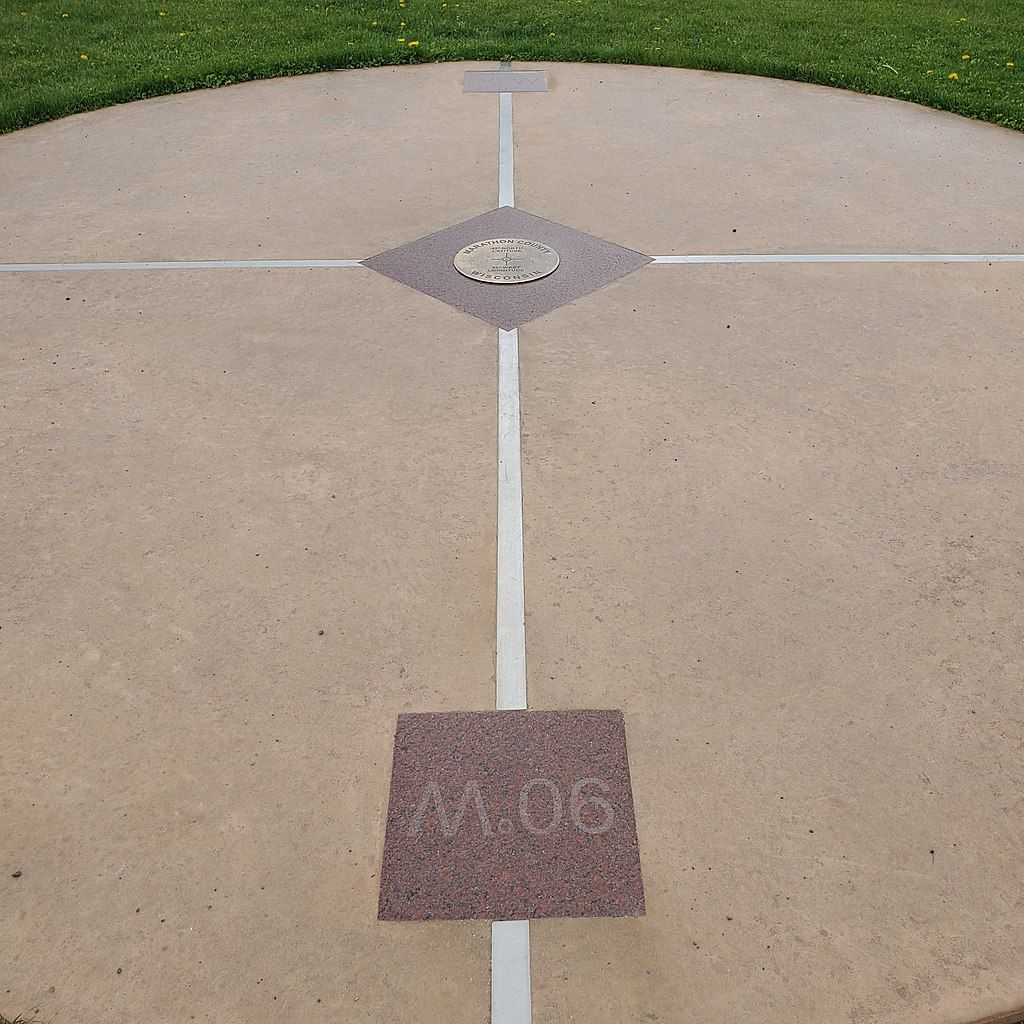 Bronze marker on 45×90 Geographical marker ground