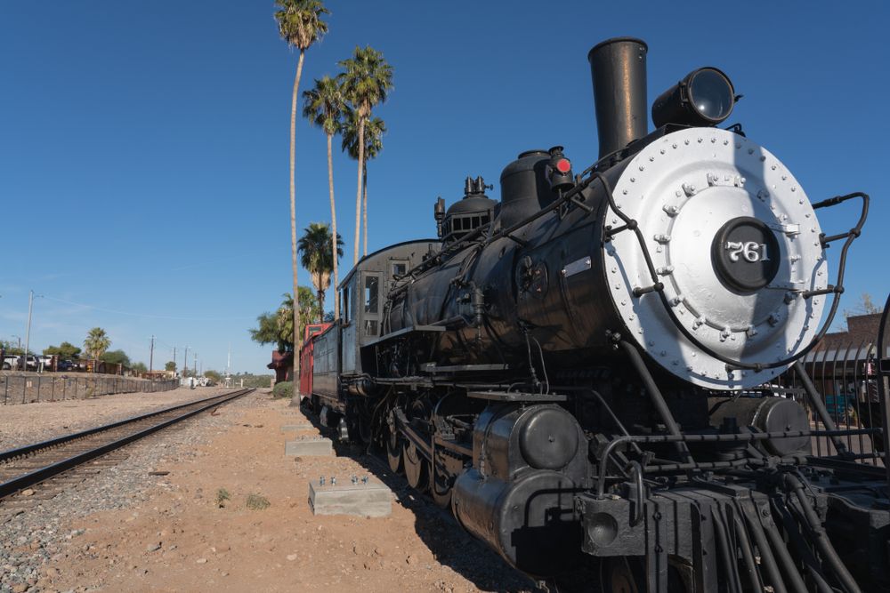 View of the Santa Fe Railway Steam Locomotive 761 Display