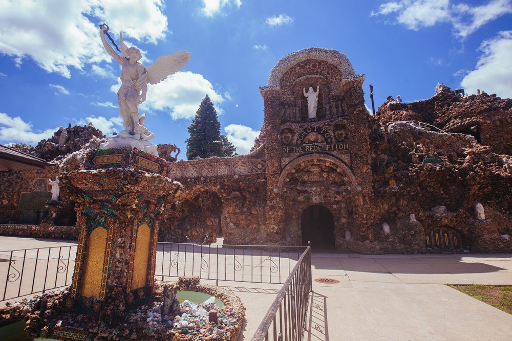 Gorgeous entrance of the Grotto of the Redemption
