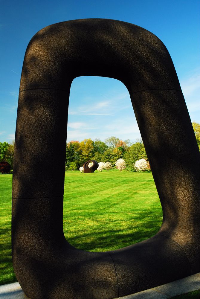 Close view of a sculpture at Donald M Kendall Sculpture Gardens
