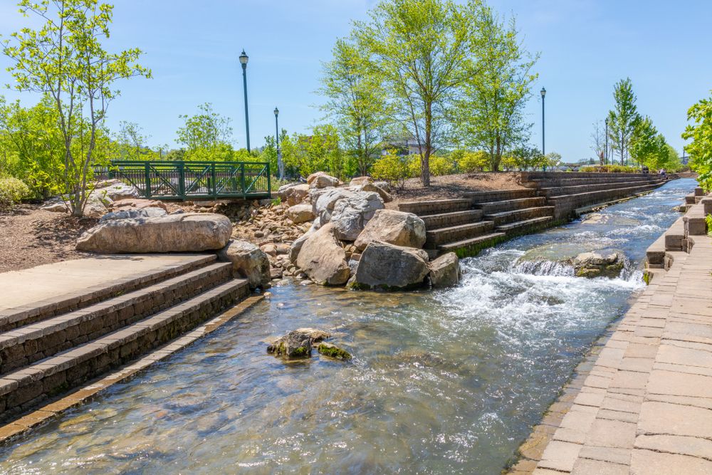 The waters of Founders Park