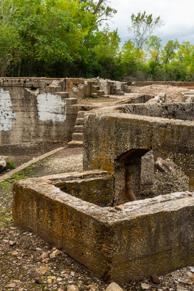 The grounds of Joliet Iron Works Historic Site