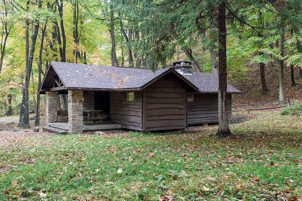 A cabin at Linn Run State Park