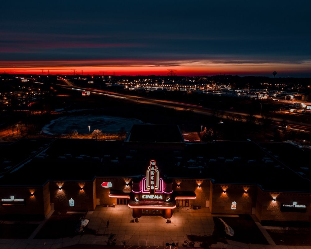Aerial view of Marcus Oakdale Cinema