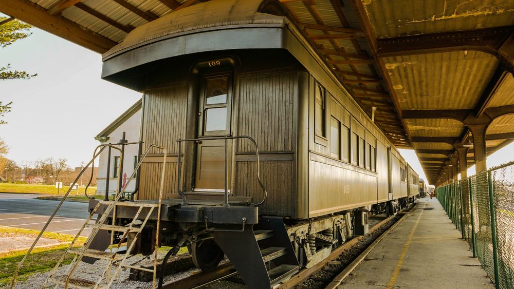 A locomotive at the Historic Railpark and Train Museum