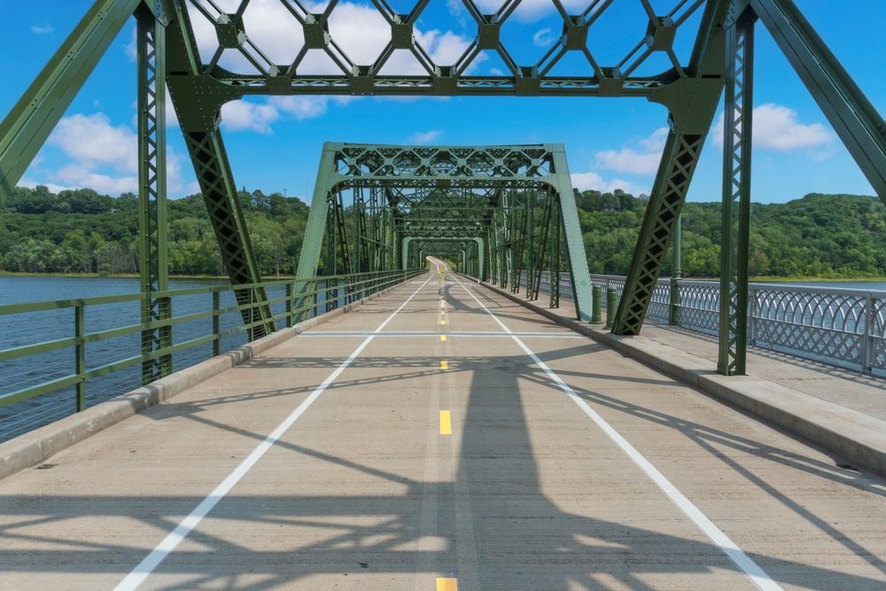The road of the Historic Stillwater Lift Bridge