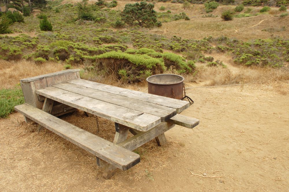 Picnic table at Sunset State Beach