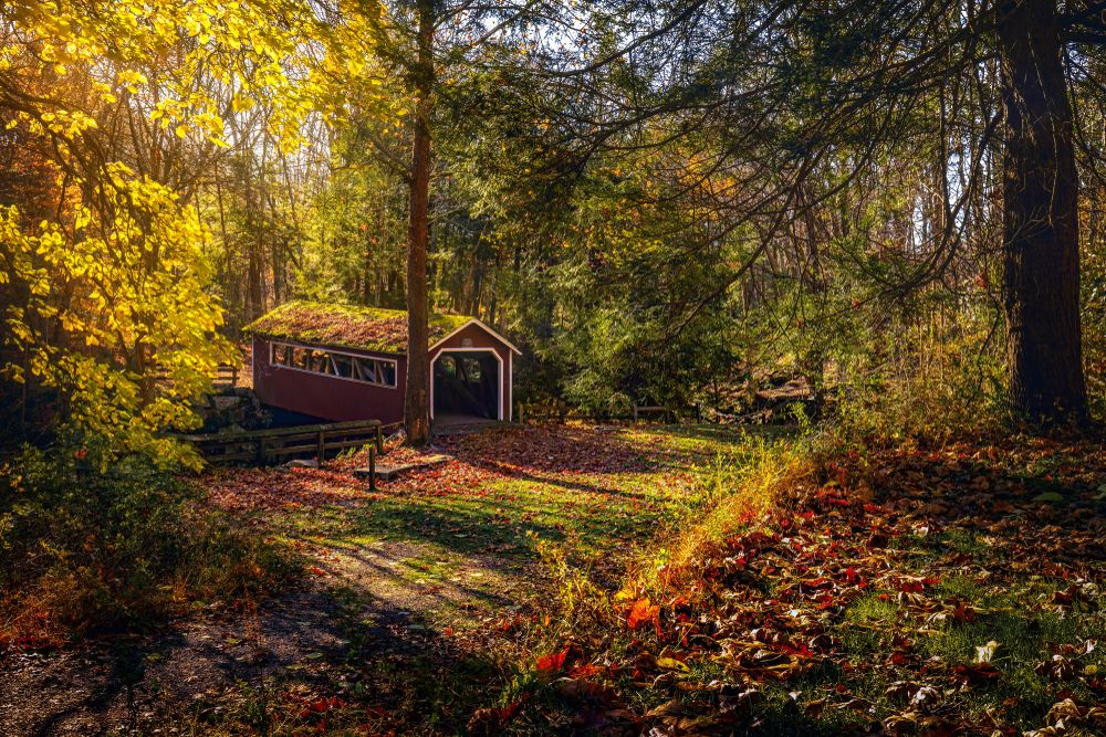 The grounds of Southford Falls State Park