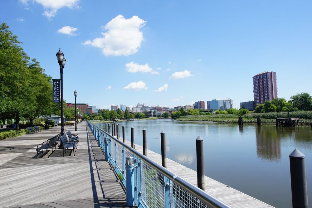 View of the waters from Riverwalk