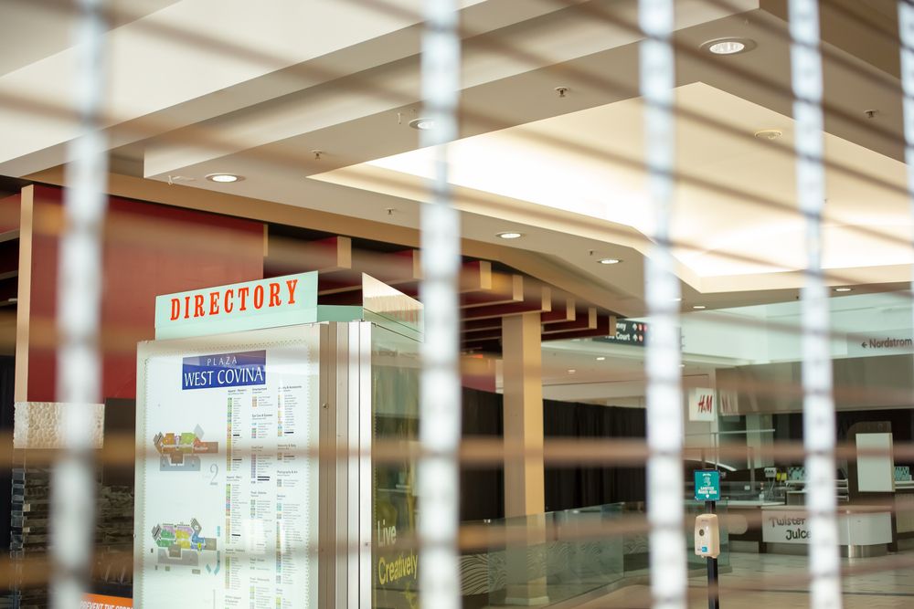 View inside the empty Plaza West Covina