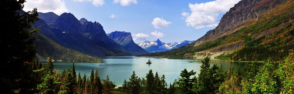 View of a lake along Going-to-the-Sun Road