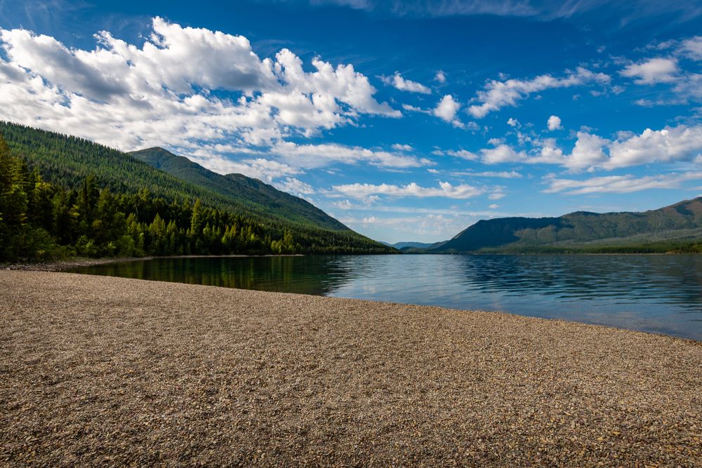 Clear day at Lake McDonald Backcountry Campground