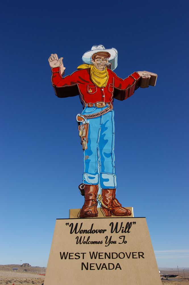 The statue of the colorful Wendover Will