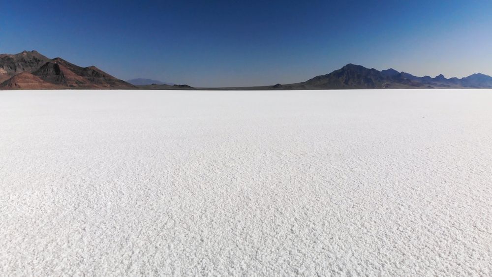 The clean and white Bonneville Salt Flats
