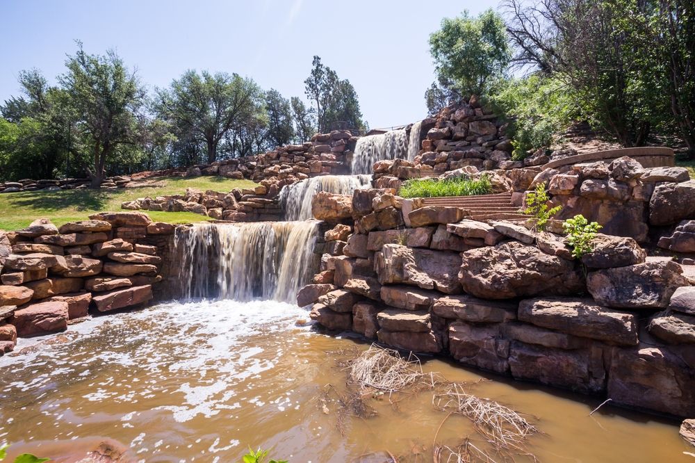 Manmade falls at Lucy Park