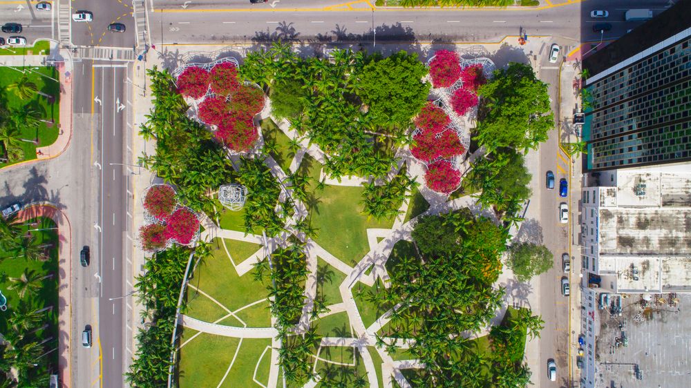Aerial view of SoundScape Park