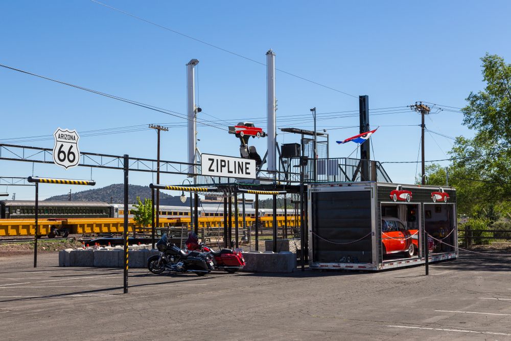 Name sign of Route 66 Zipline