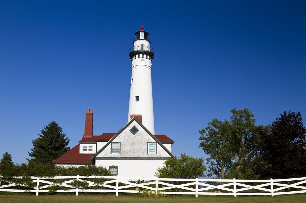 Exterior of Wind Point Lighthouse in Racine