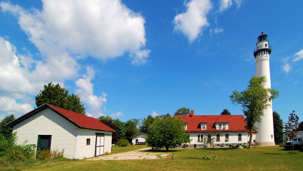 Houses near the Wind Point Lighthouse in Racine