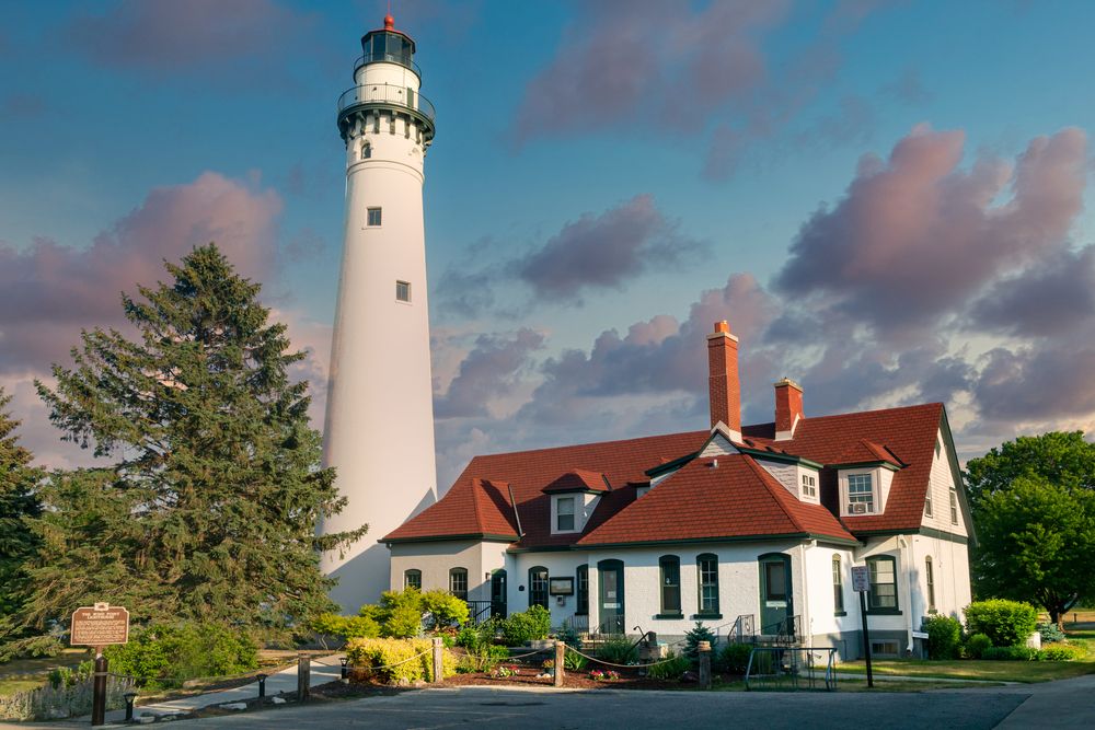 Scenic View of Wind Point Lighthouse in Racine