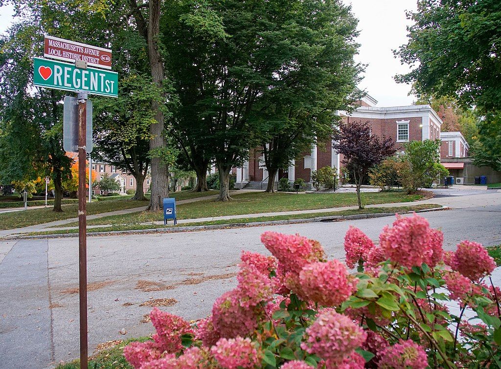 Street sign of Massachusetts Avenue Historic District