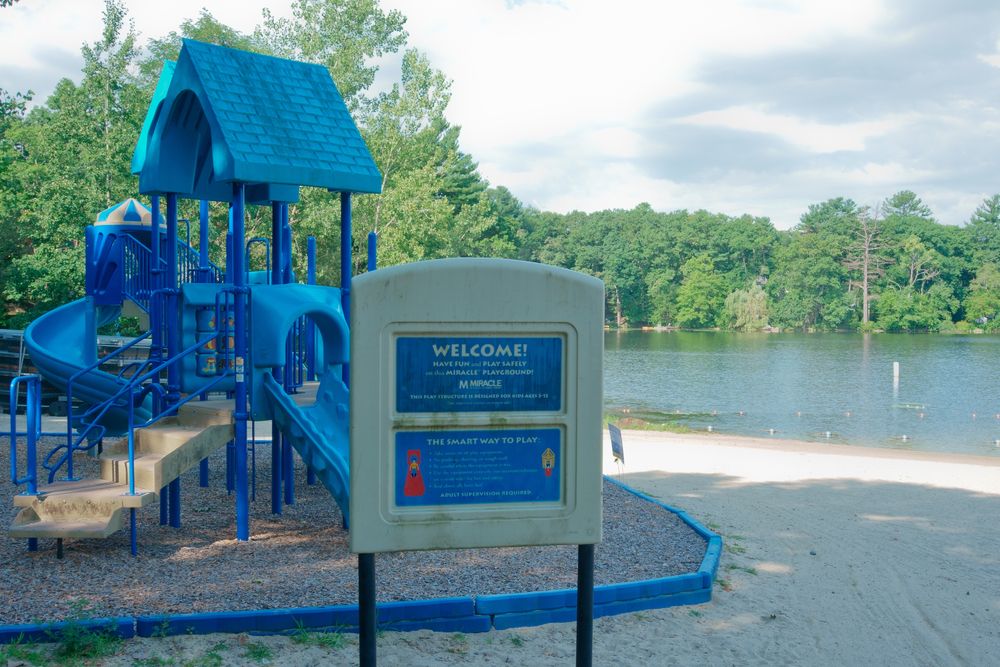 Playground near the waters of Morses Pond Beach