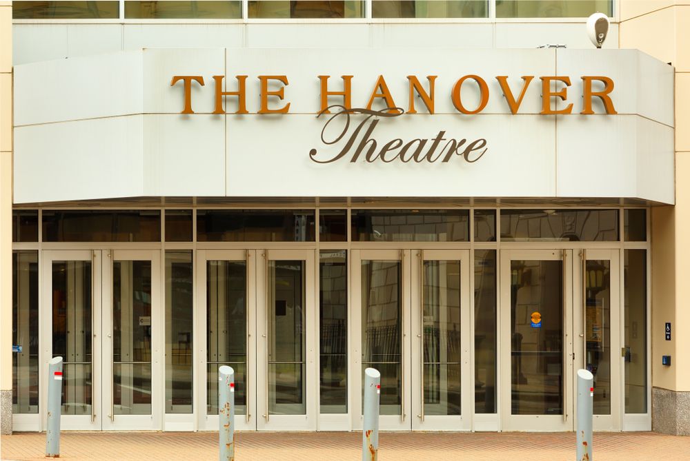 Entrance doors of The Hanover Theatre & Conservatory