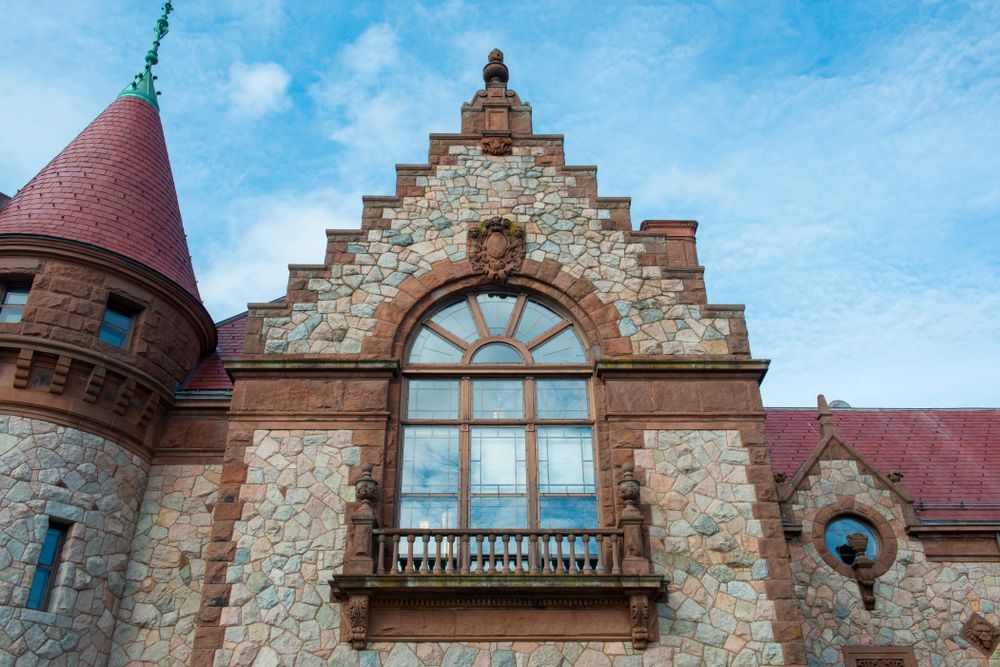 Glass windows of Wellesley Town Hall