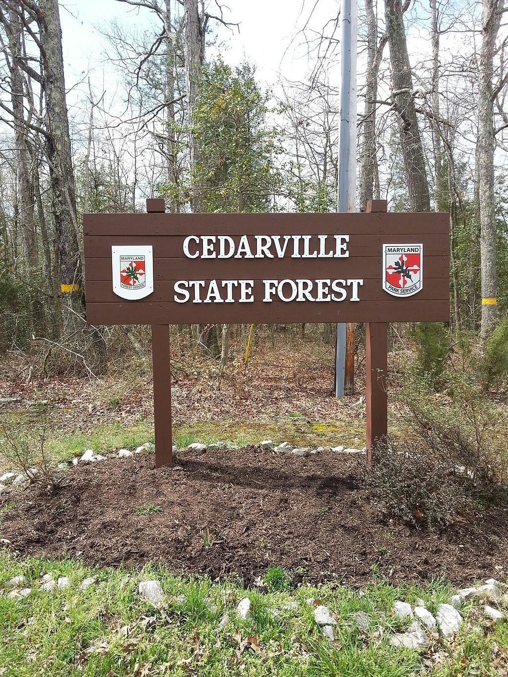 Welcome sign of Cedarville State Forest