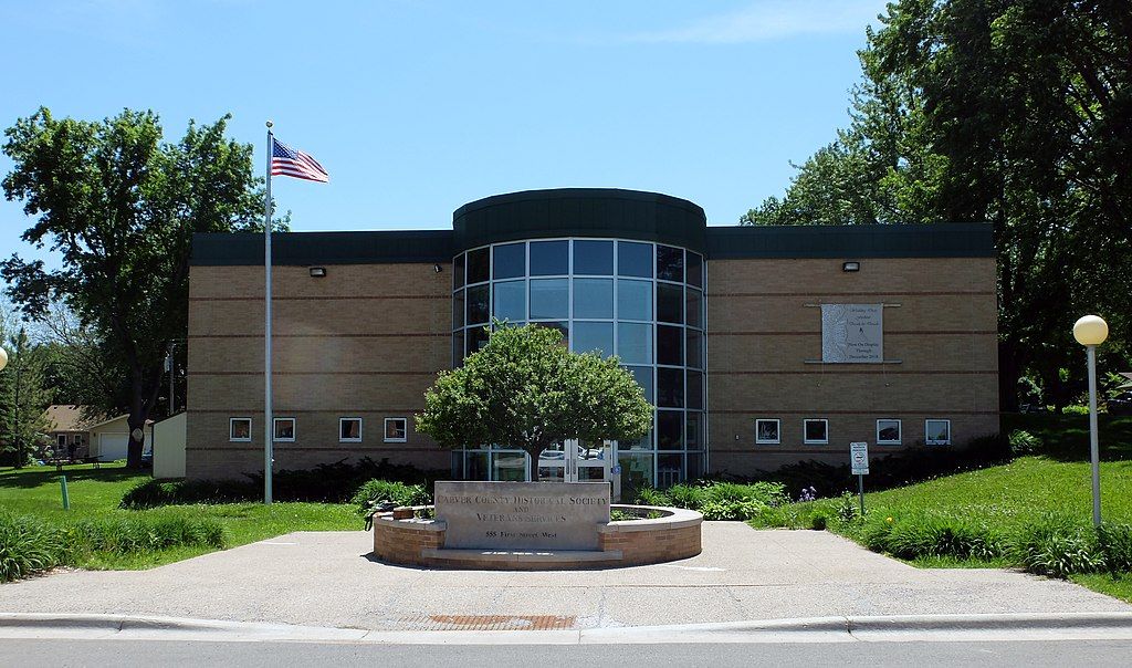 Front view of Carver County Historical Society's exterior