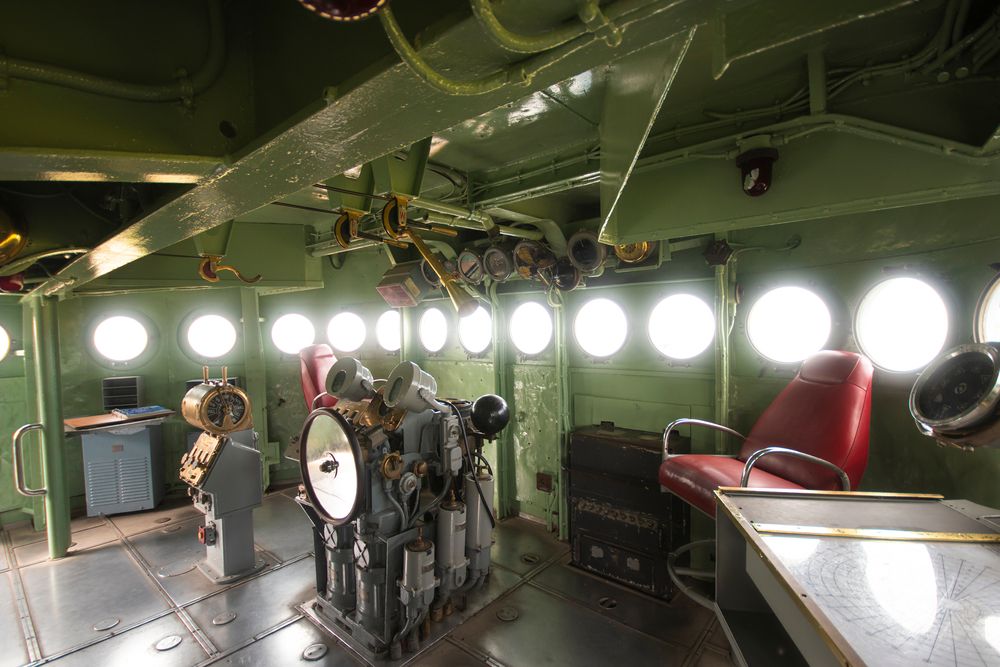 Captain's bridge in Battleship North Carolina