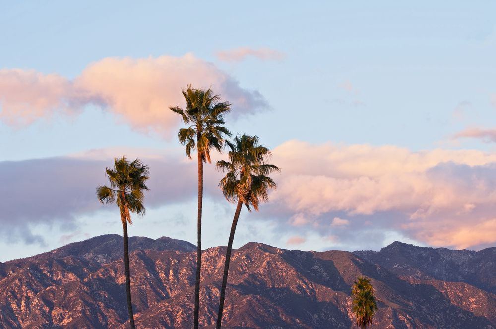 Scenic view of San Gabriel Mountains
