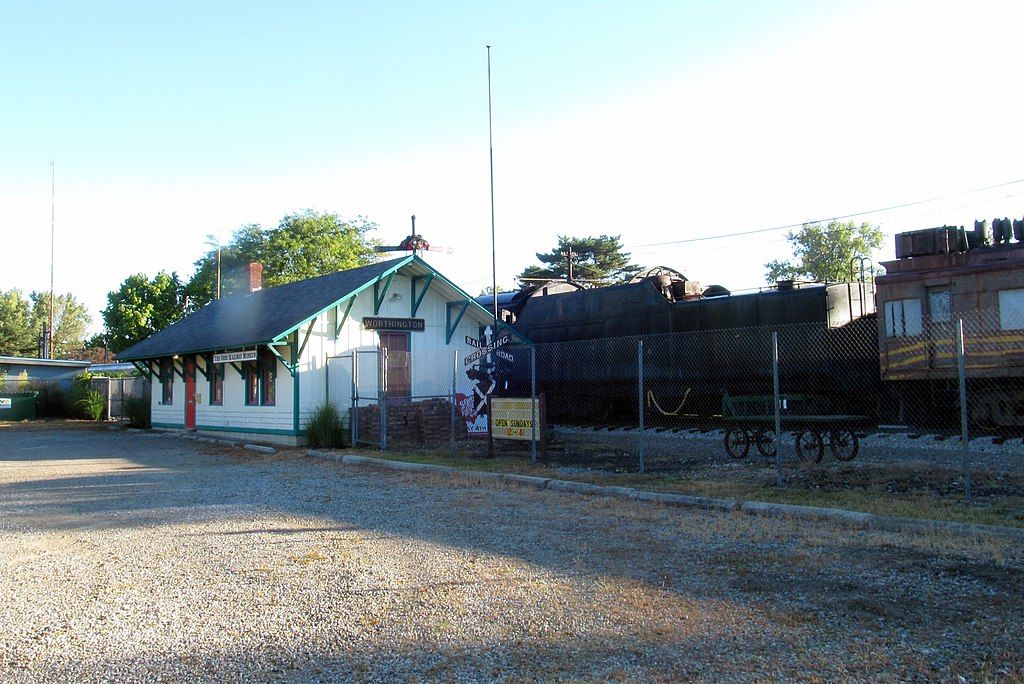 Exterior of Ohio Railway Museum's depot