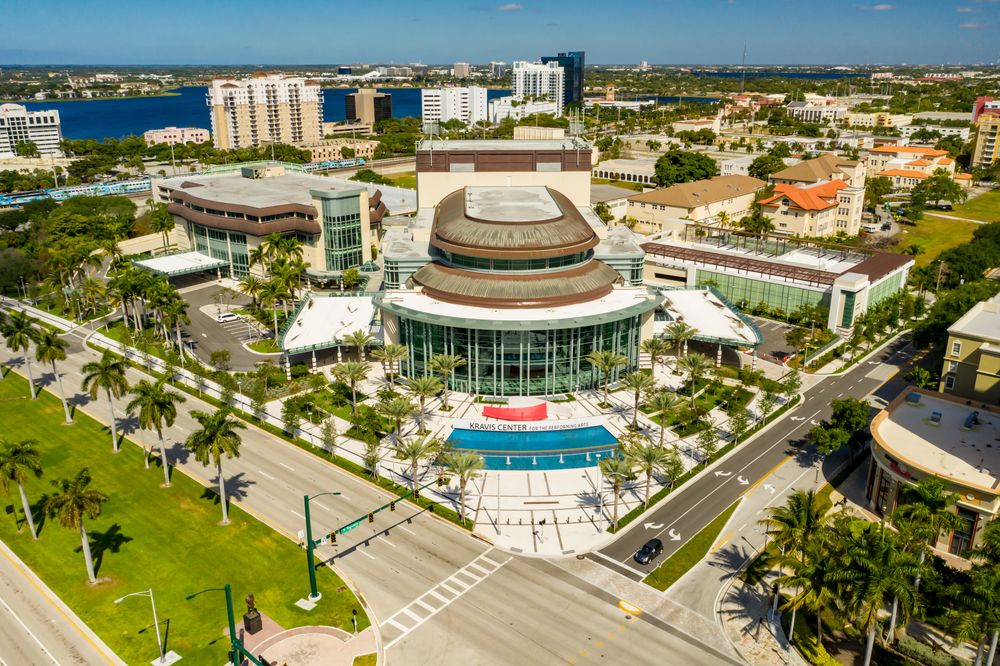 Aerial view of Kravis Center for the Performing Arts