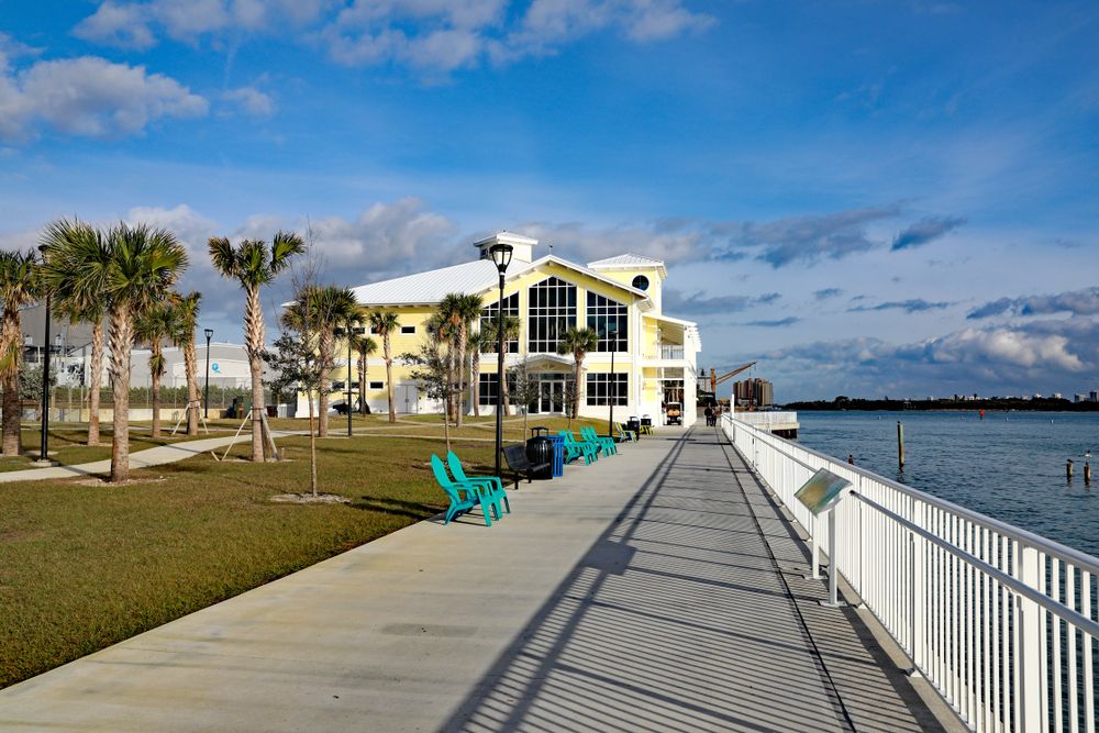 Exterior and observation deck of Manatee Lagoon